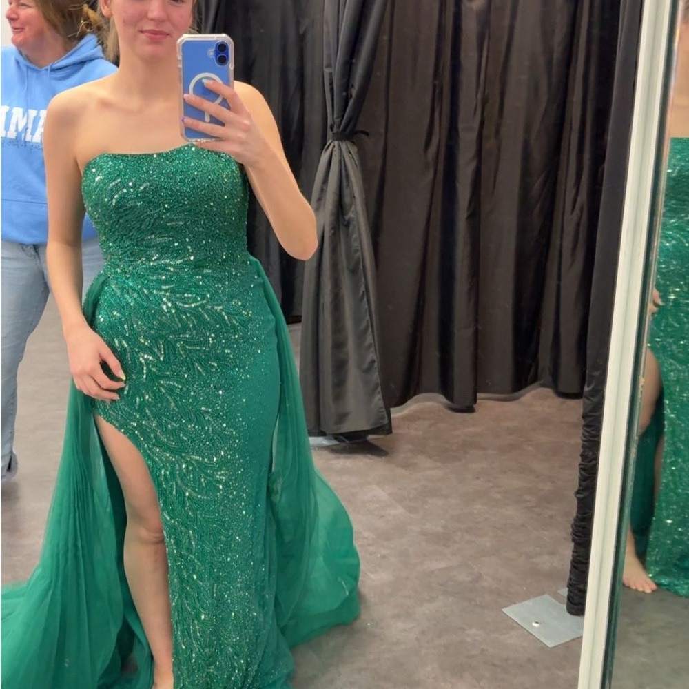 Emerald Green Strapless Gown